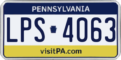 PA license plate LPS4063