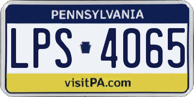 PA license plate LPS4065