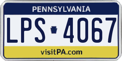 PA license plate LPS4067