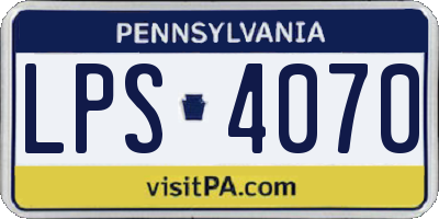 PA license plate LPS4070