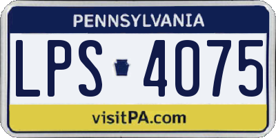 PA license plate LPS4075