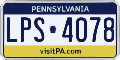 PA license plate LPS4078