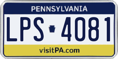 PA license plate LPS4081