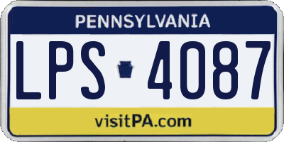 PA license plate LPS4087