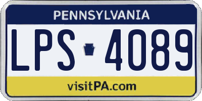 PA license plate LPS4089