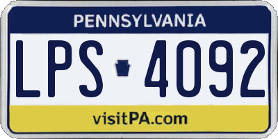 PA license plate LPS4092