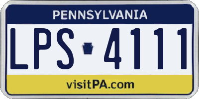 PA license plate LPS4111