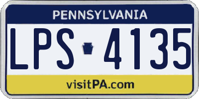 PA license plate LPS4135