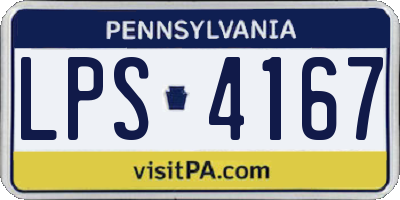 PA license plate LPS4167