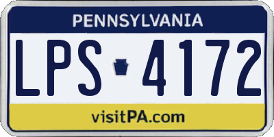 PA license plate LPS4172