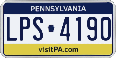PA license plate LPS4190