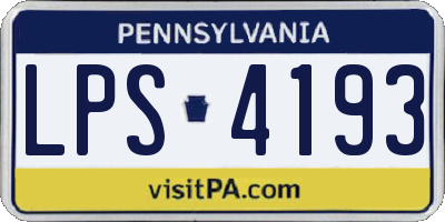 PA license plate LPS4193