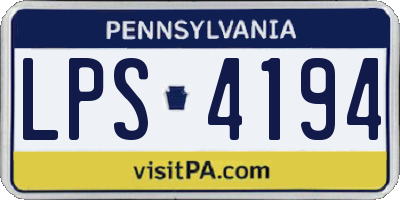 PA license plate LPS4194