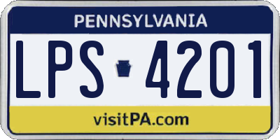 PA license plate LPS4201