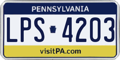 PA license plate LPS4203