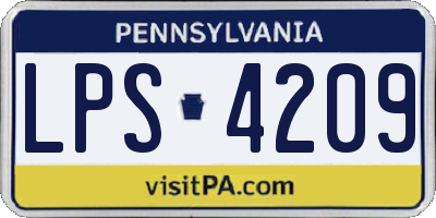 PA license plate LPS4209