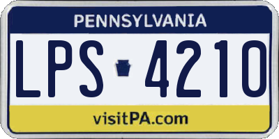 PA license plate LPS4210