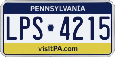 PA license plate LPS4215