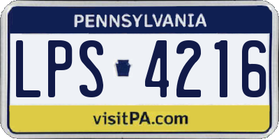 PA license plate LPS4216