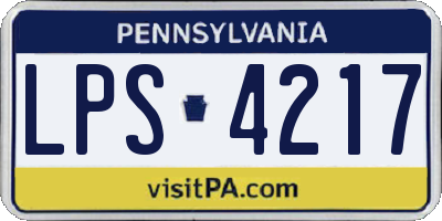 PA license plate LPS4217