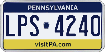PA license plate LPS4240
