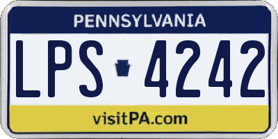 PA license plate LPS4242
