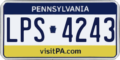 PA license plate LPS4243