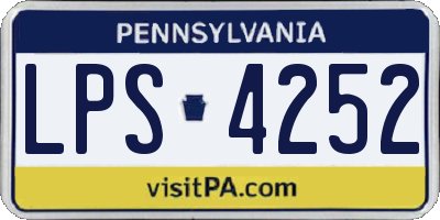 PA license plate LPS4252
