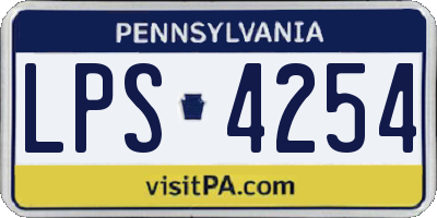 PA license plate LPS4254