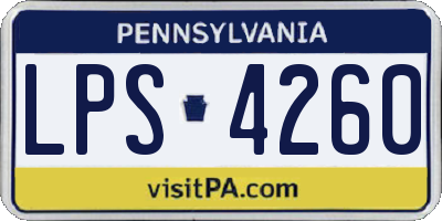 PA license plate LPS4260