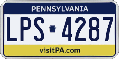 PA license plate LPS4287