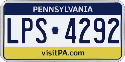 PA license plate LPS4292