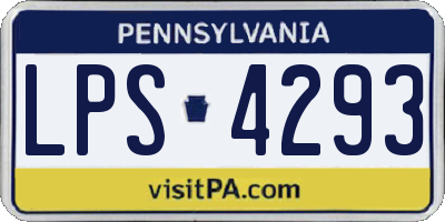 PA license plate LPS4293