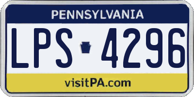 PA license plate LPS4296