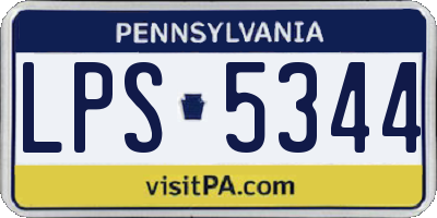 PA license plate LPS5344