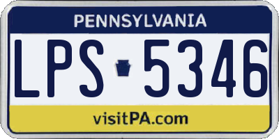 PA license plate LPS5346