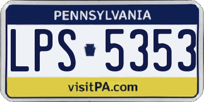 PA license plate LPS5353