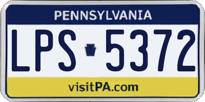 PA license plate LPS5372