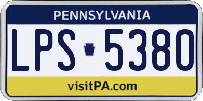 PA license plate LPS5380