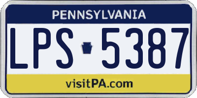 PA license plate LPS5387