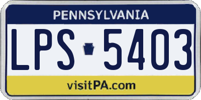 PA license plate LPS5403