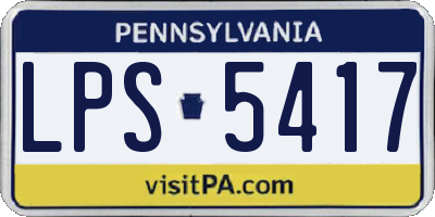 PA license plate LPS5417
