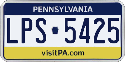 PA license plate LPS5425