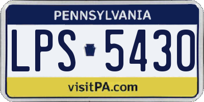 PA license plate LPS5430