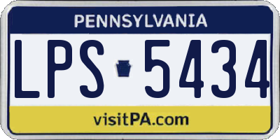 PA license plate LPS5434