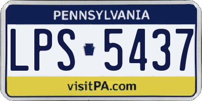 PA license plate LPS5437