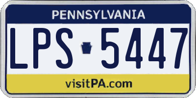 PA license plate LPS5447