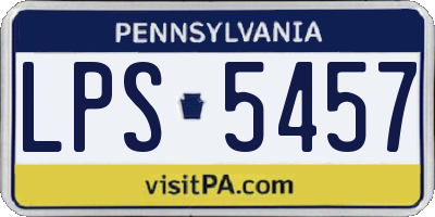 PA license plate LPS5457
