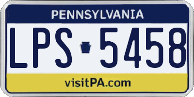 PA license plate LPS5458