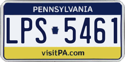 PA license plate LPS5461